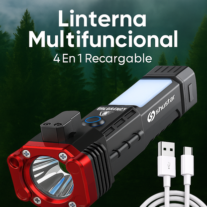 Linterna Multifuncional 4 En 1 Recargable