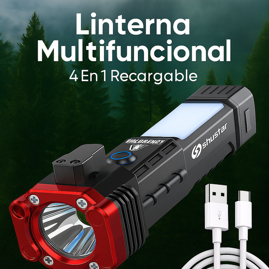Linterna Multifuncional 4 En 1 Recargable